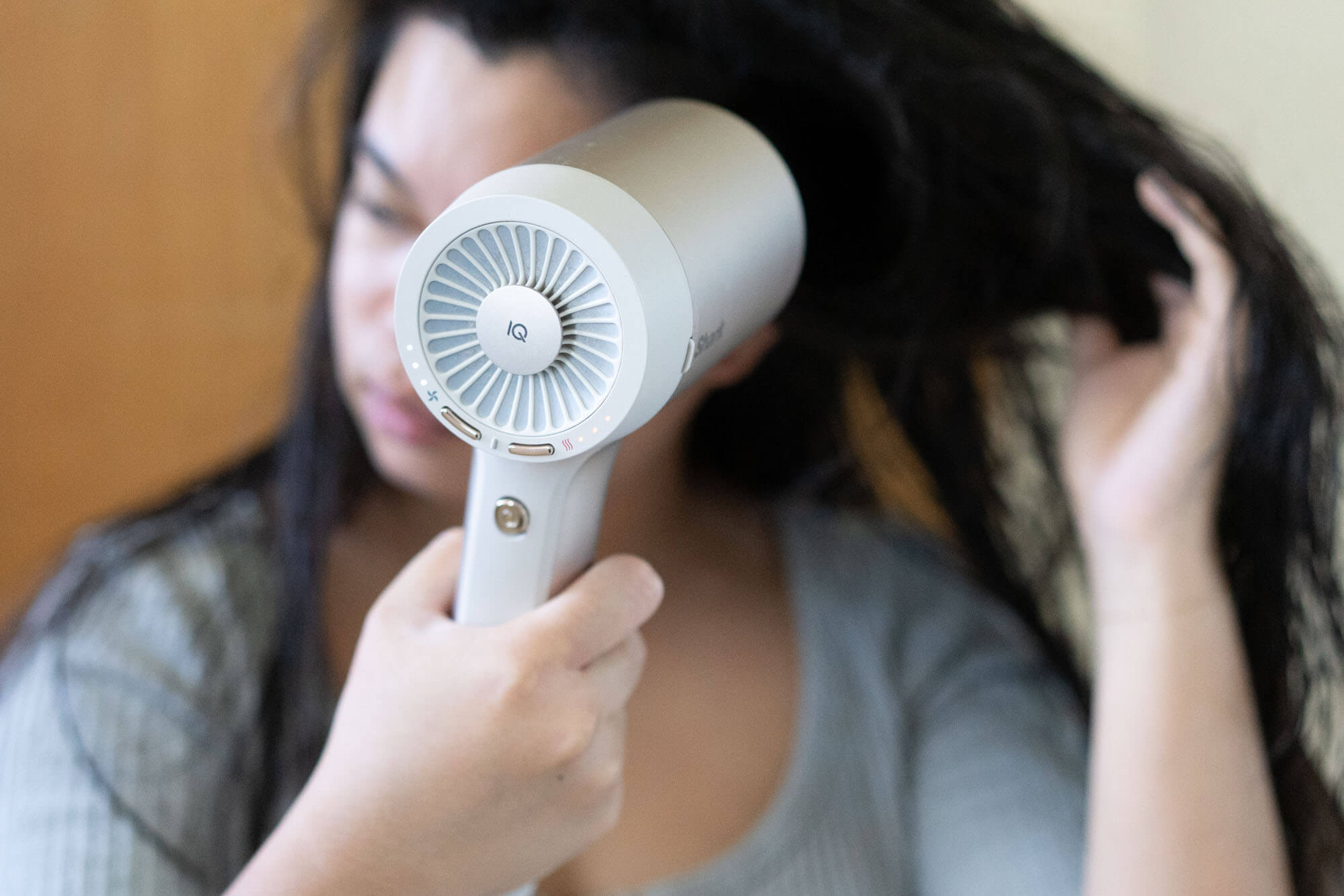 drying hair with Shark Hyperair IQ