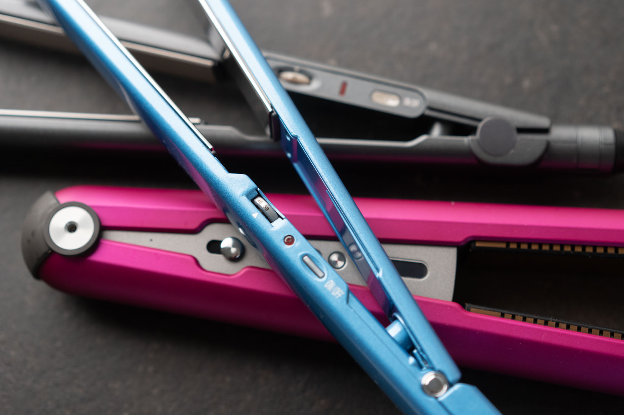 hair straightener buttons and controls