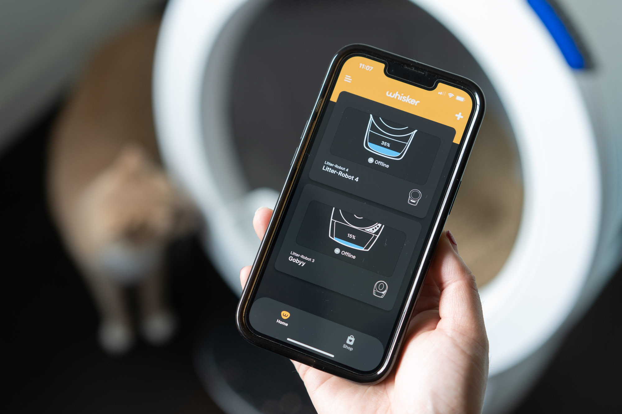 Litter Robot 4 Whisker app