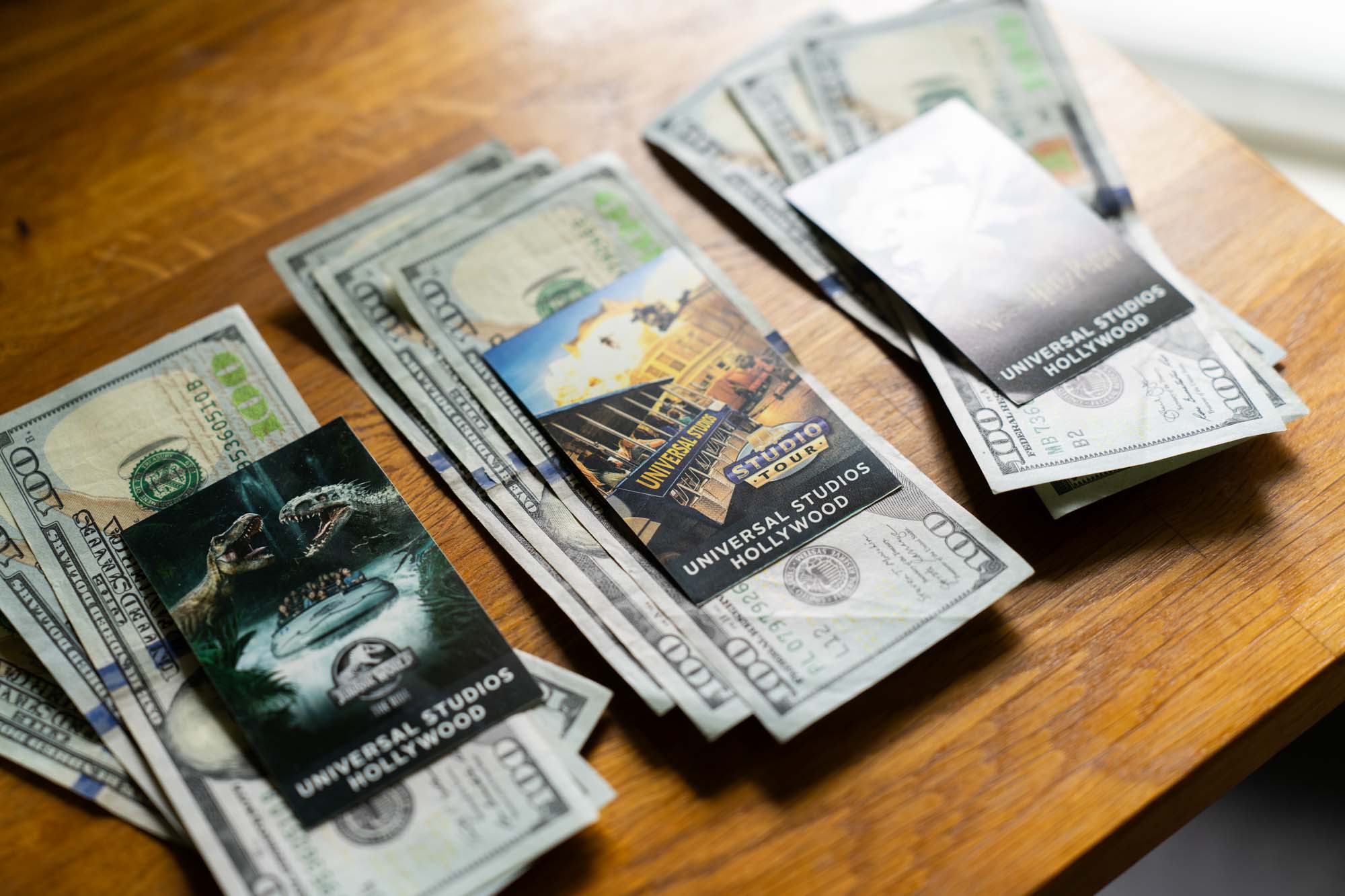 Universal Studios - Express Pass tickets and hundred dollar bills
